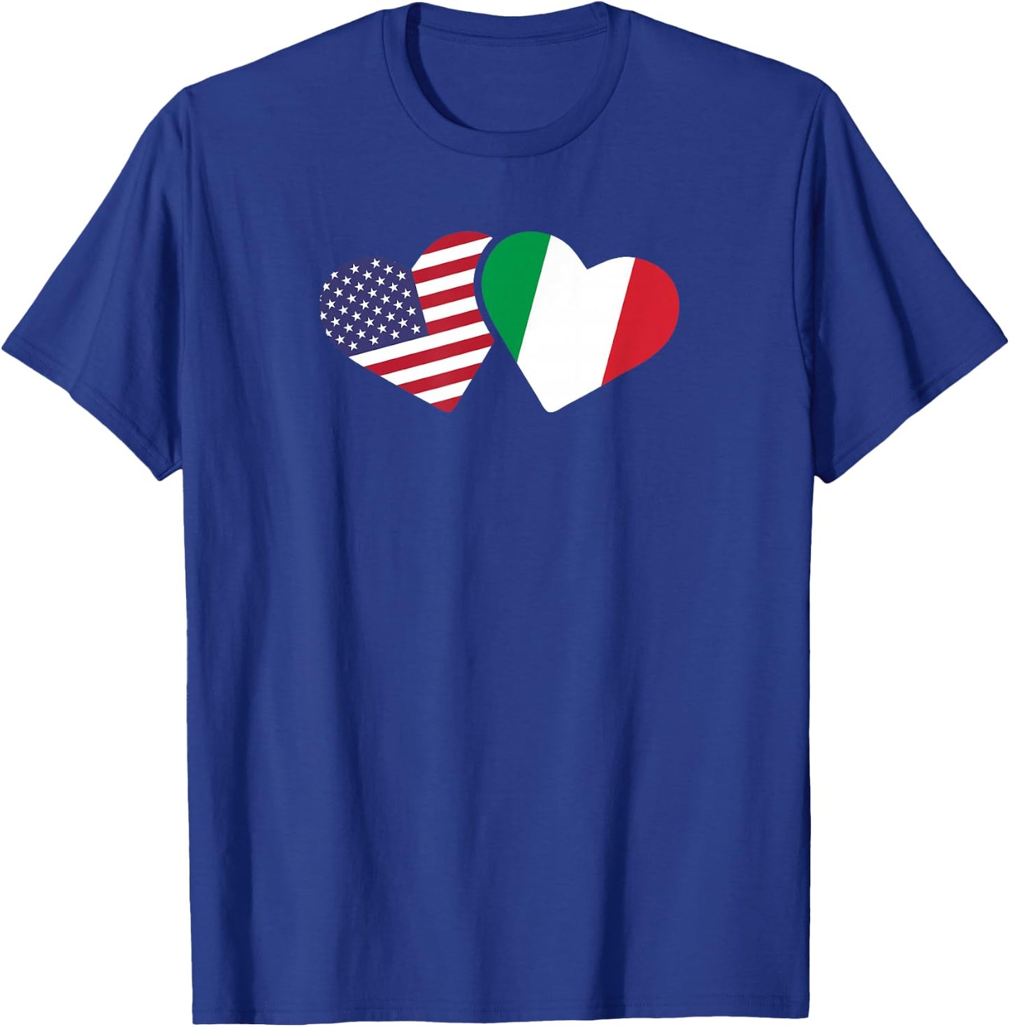 Italy USA Flag T Shirt Heart Italian American Love T-Shirt - T-Shirt | Royal