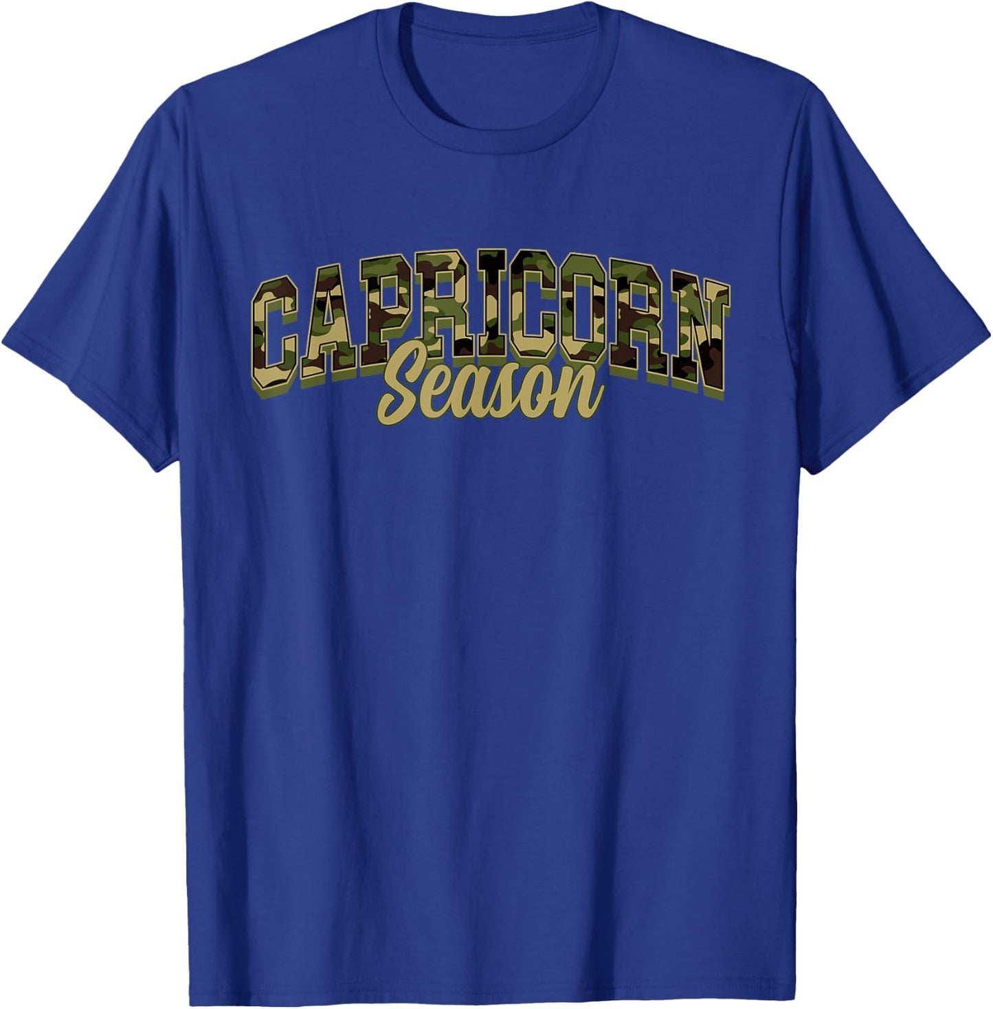 Capricorn Season Camo Camouflage Birthday Zodiac T-Shirt - T-Shirt | Royal
