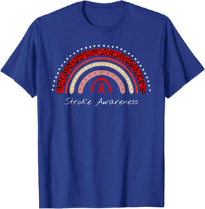 Stroke Rainbow Stroke Awareness T-Shirt - T-Shirt | Royal