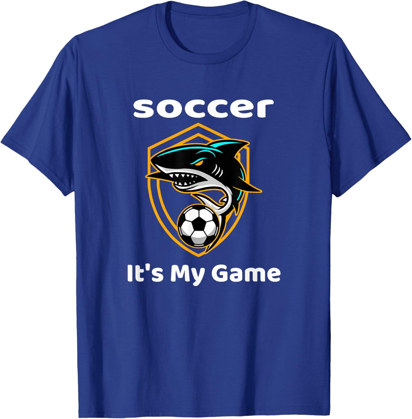 Soccer or Football Team Gift Funny Shark T-Shirt - T-Shirt | Royal