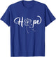 Word That Say Hope Dandelion Cursive Calligraphy Font T-Shirt - T-Shirt | Royal