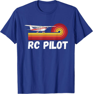 RC Pilot Model Retro Remote Control Plane Airplane Lover T-Shirt - T-Shirt | Royal
