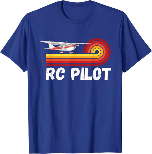 RC Pilot Model Retro Remote Control Plane Airplane Lover T-Shirt - T-Shirt | Royal