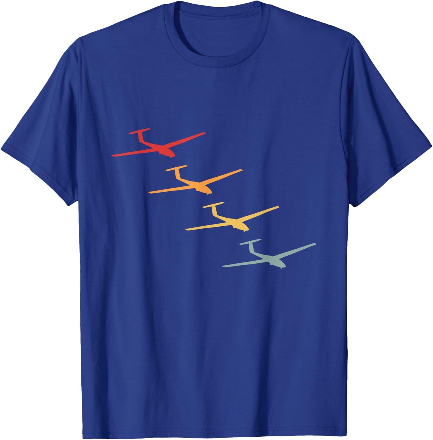 Glider Gliding Plane Retro Sailplane Flying Pilot Aviation T-Shirt - T-Shirt | Royal