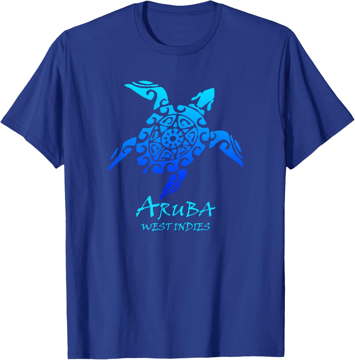 Aruba, West Indies Vintage Retro Tribal Turtle Vacation T-Shirt - T-Shirt | Royal