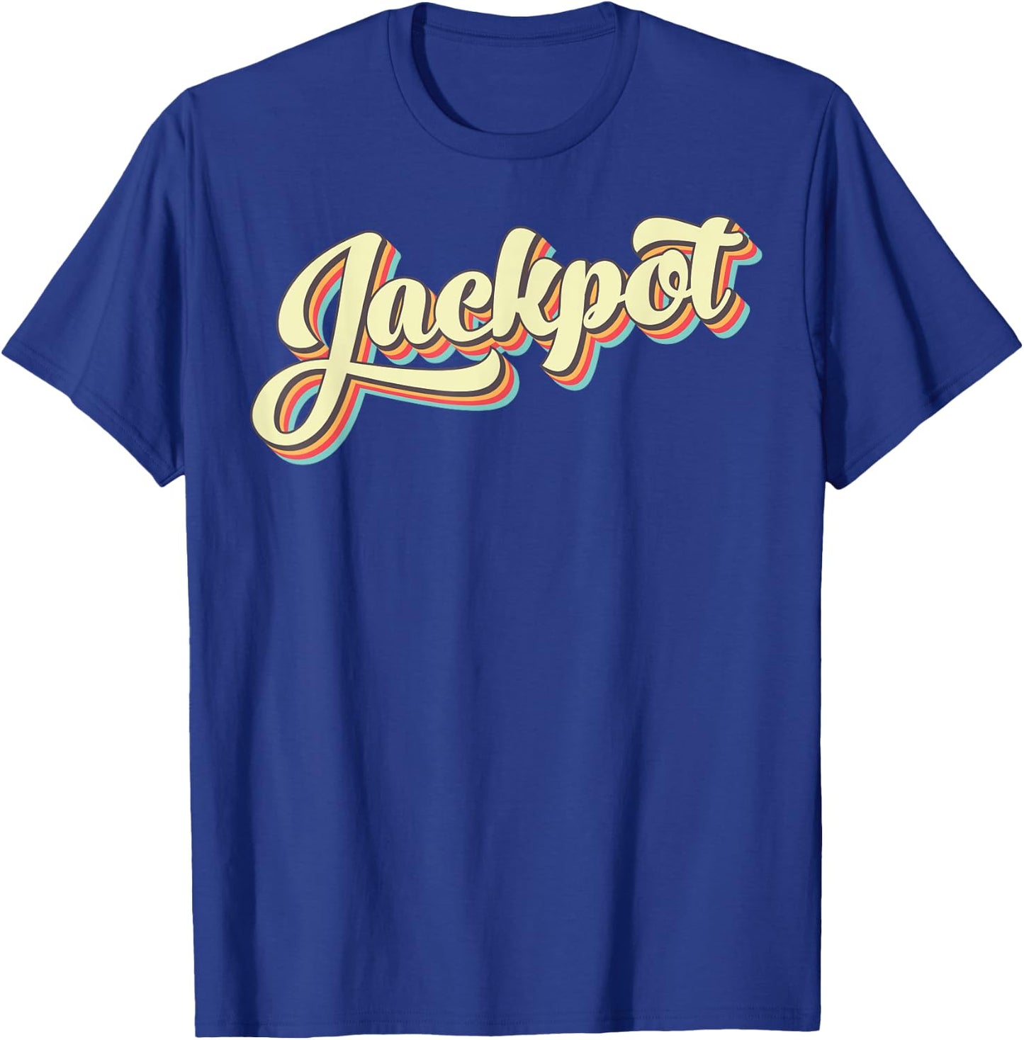 Jackpot Retro Art Baseball Font Vintage T-Shirt - T-Shirt | Royal