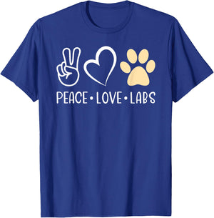 Peace Love Yellow Labs Labrador Lab Mom Valentine's Day T-Shirt - T-Shirt | Royal