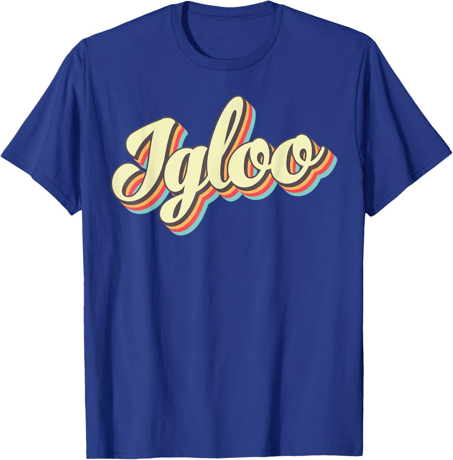 Igloo Retro Art Baseball Font Vintage T-Shirt - T-Shirt | Royal