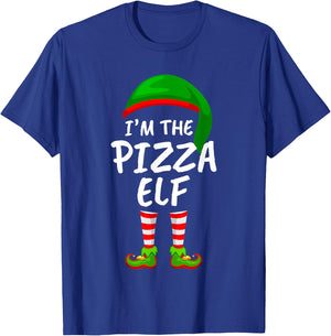 Matching Family Funny I'm The Pizza Elf Christmas T-Shirt - T-Shirt | Royal