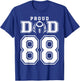 Custom Proud Football Dad Number 88 Personalized T-Shirt - T-Shirt | Royal