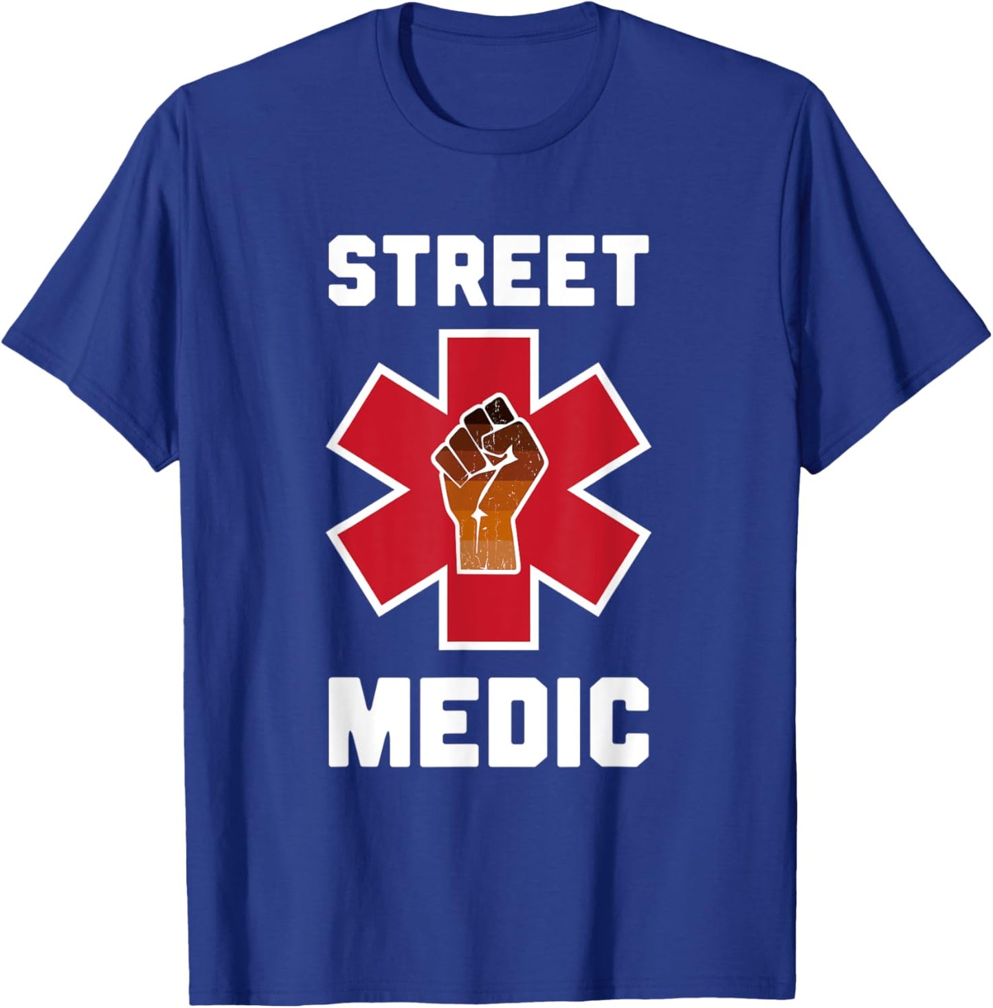 Street Medic Melanin Resist Fist Star of Life Protest T-Shirt - T-Shirt | Royal