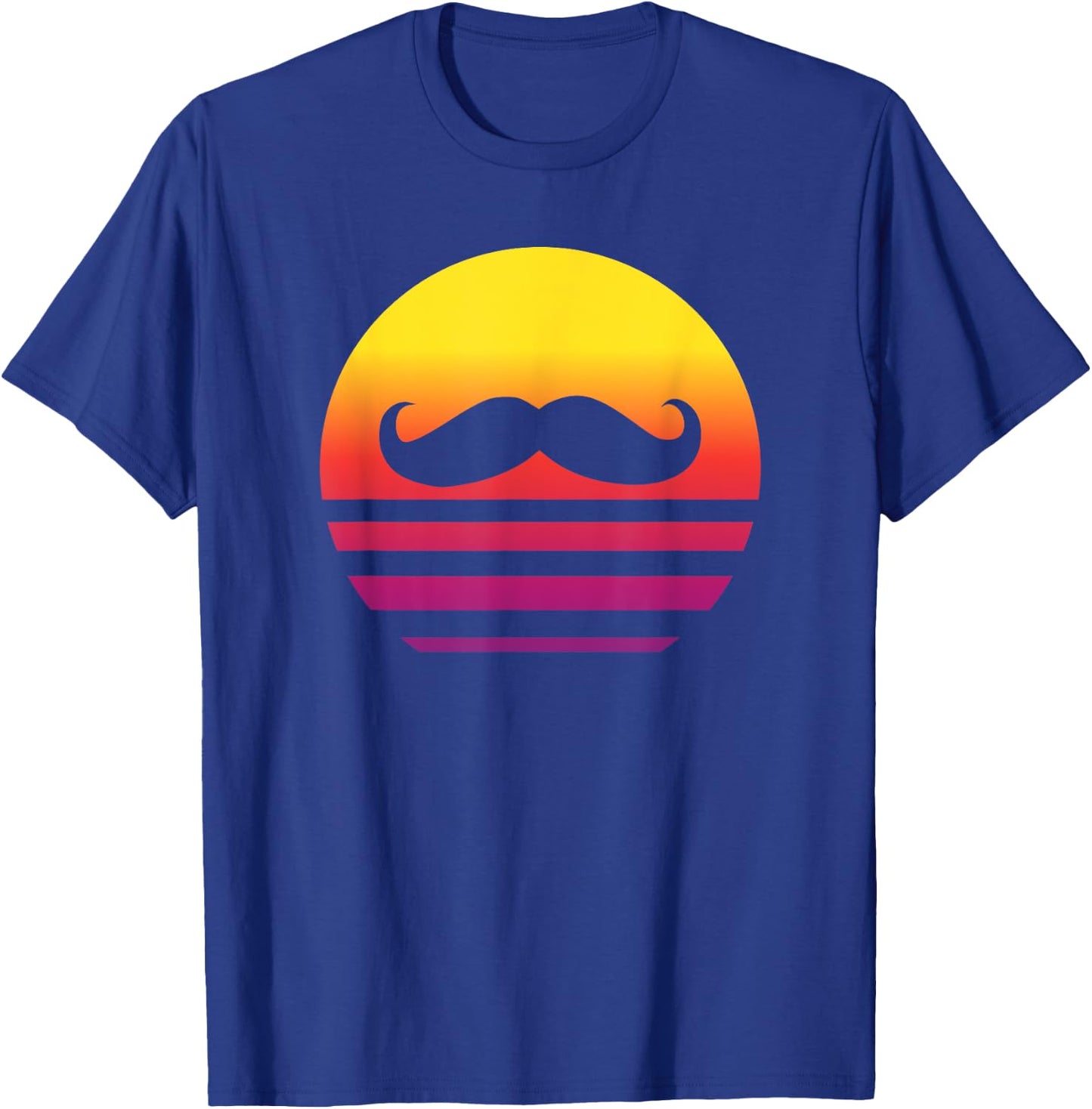 Mustache Retro Style Vintage T-Shirt - T-Shirt | Royal