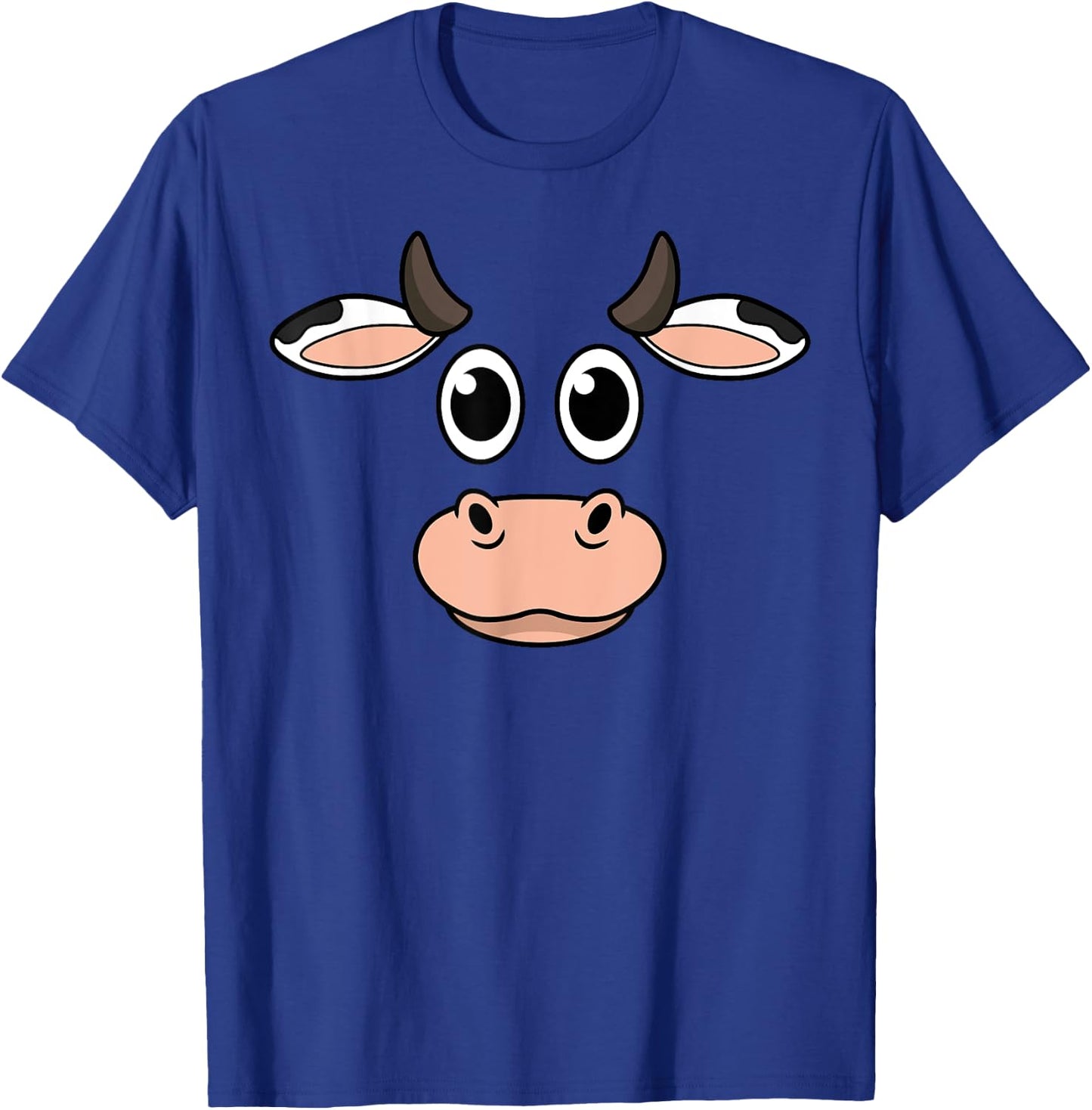 Cow Head Halloween Costume Farm Animal Farmer Farming Cattle T-Shirt - T-Shirt | Royal