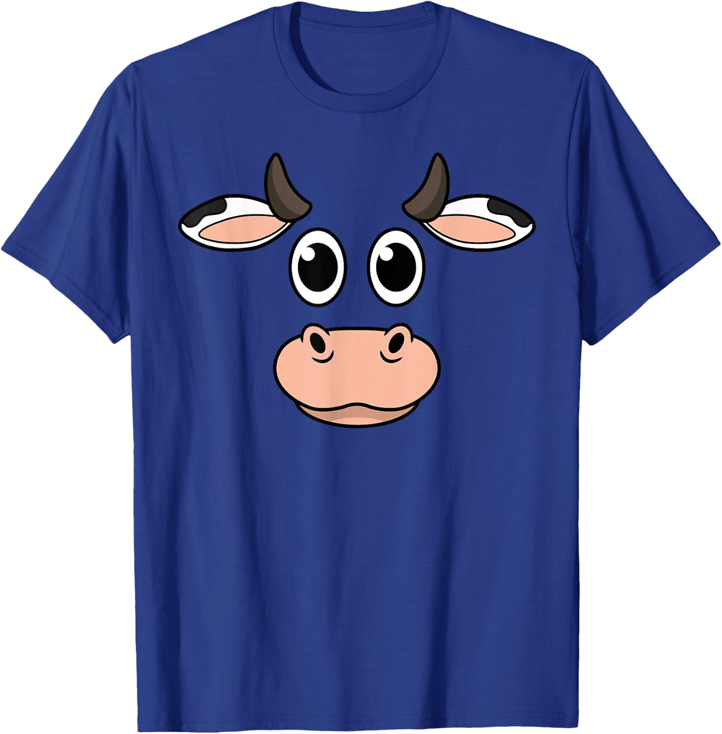 Cow Head Halloween Costume Farm Animal Farmer Farming Cattle T-Shirt - T-Shirt | Royal