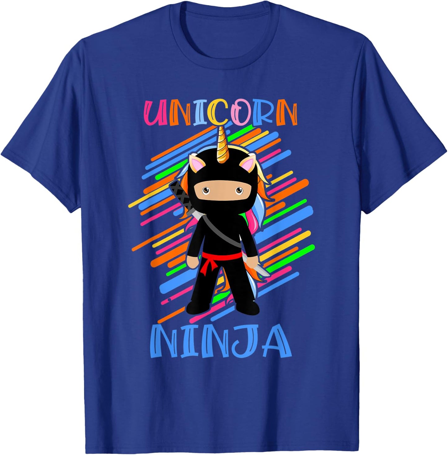 Cute Unicorn Ninja Rainbow Fighter Lover Boys Girls Kids T-Shirt - T-Shirt | Royal