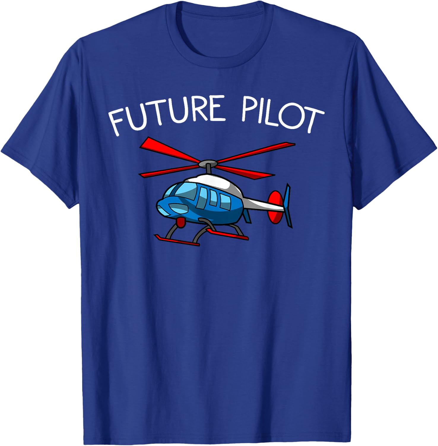 Funny Future Pilot Gift | Cute Helicopter Boys Girls Kids T-Shirt - T-Shirt | Royal