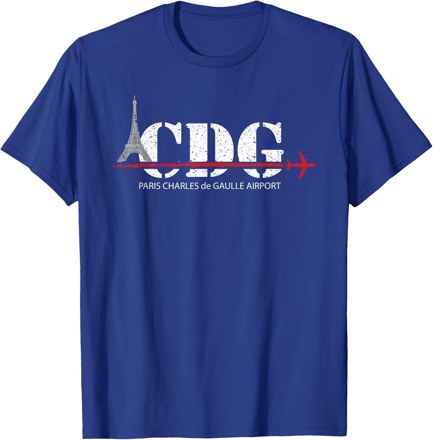 Vintage Paris France CDG Eiffel Tower Airport Code T-Shirt - T-Shirt | Royal