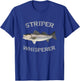 Reel Striper Fishing Shirts Striper Whisperer Striped Bass Black -Adults Classic Fit Short Sleeve Cotton, Polyester Fishing Small T-Shirt - T-Shirt | Royal