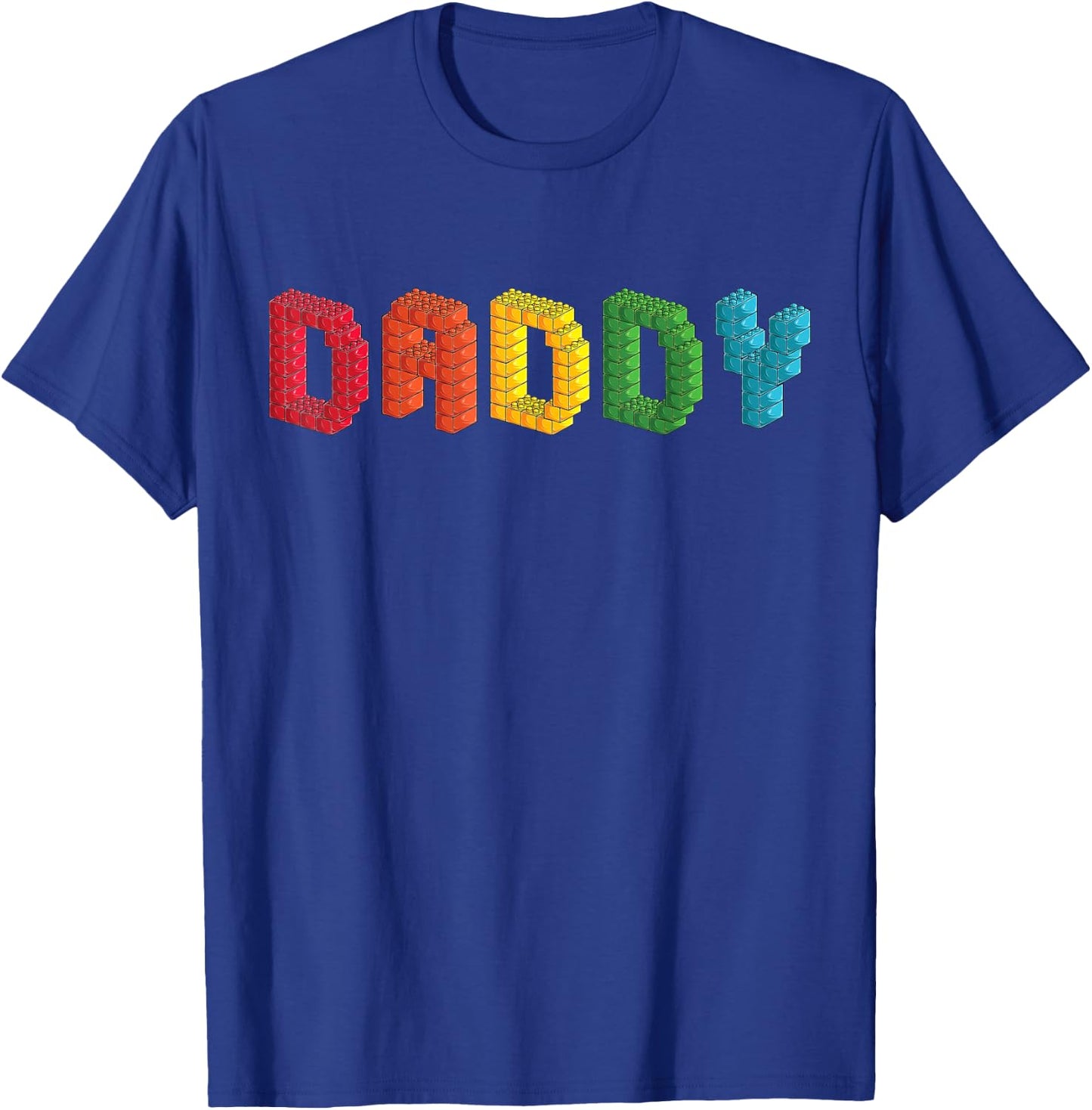 Daddy Master Builder Building Bricks Blocks Family Set T-Shirt - T-Shirt | Royal