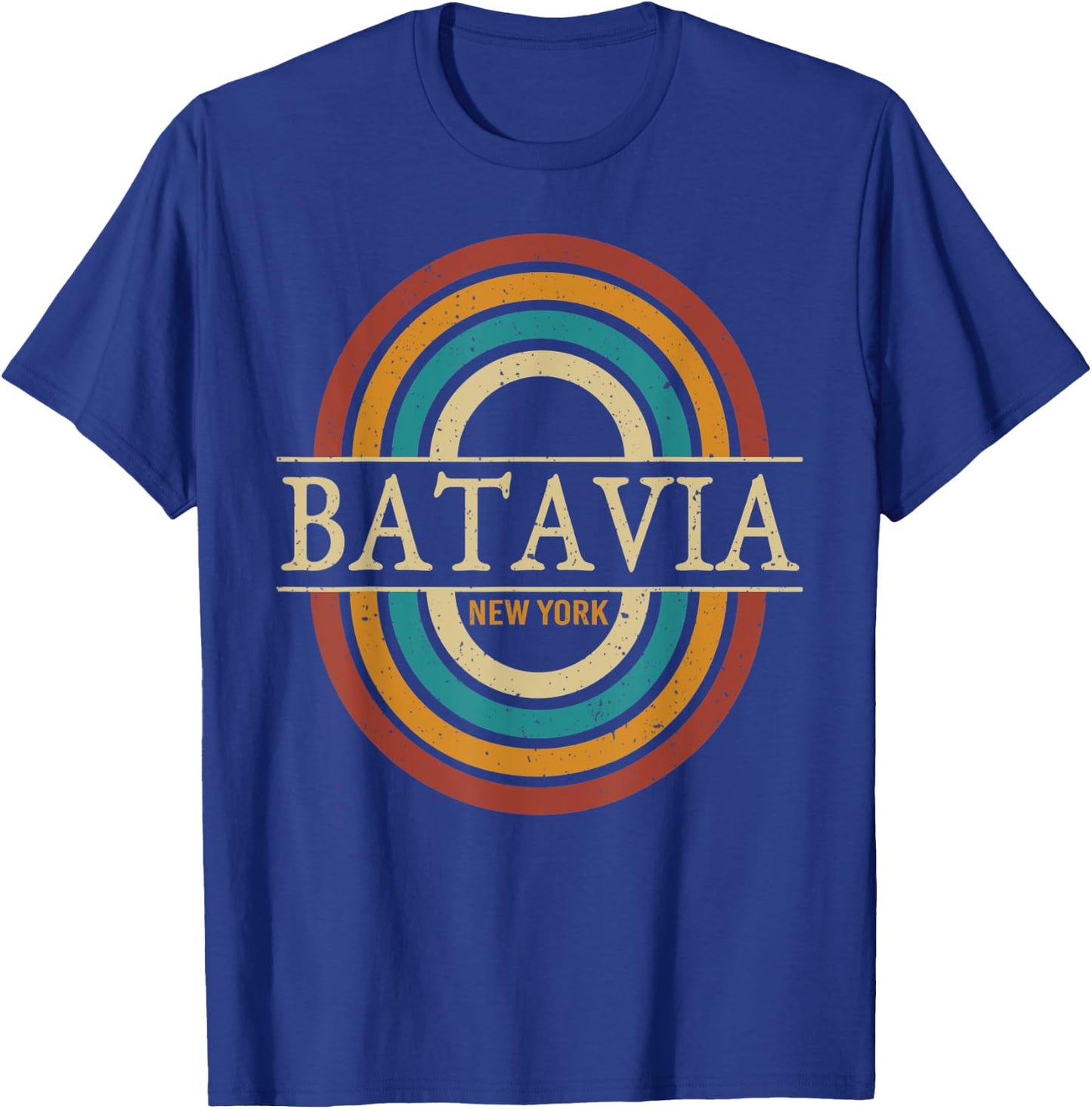 Vintage Retro Batavia NY New York Souvenir Men Women T-Shirt - T-Shirt | Royal