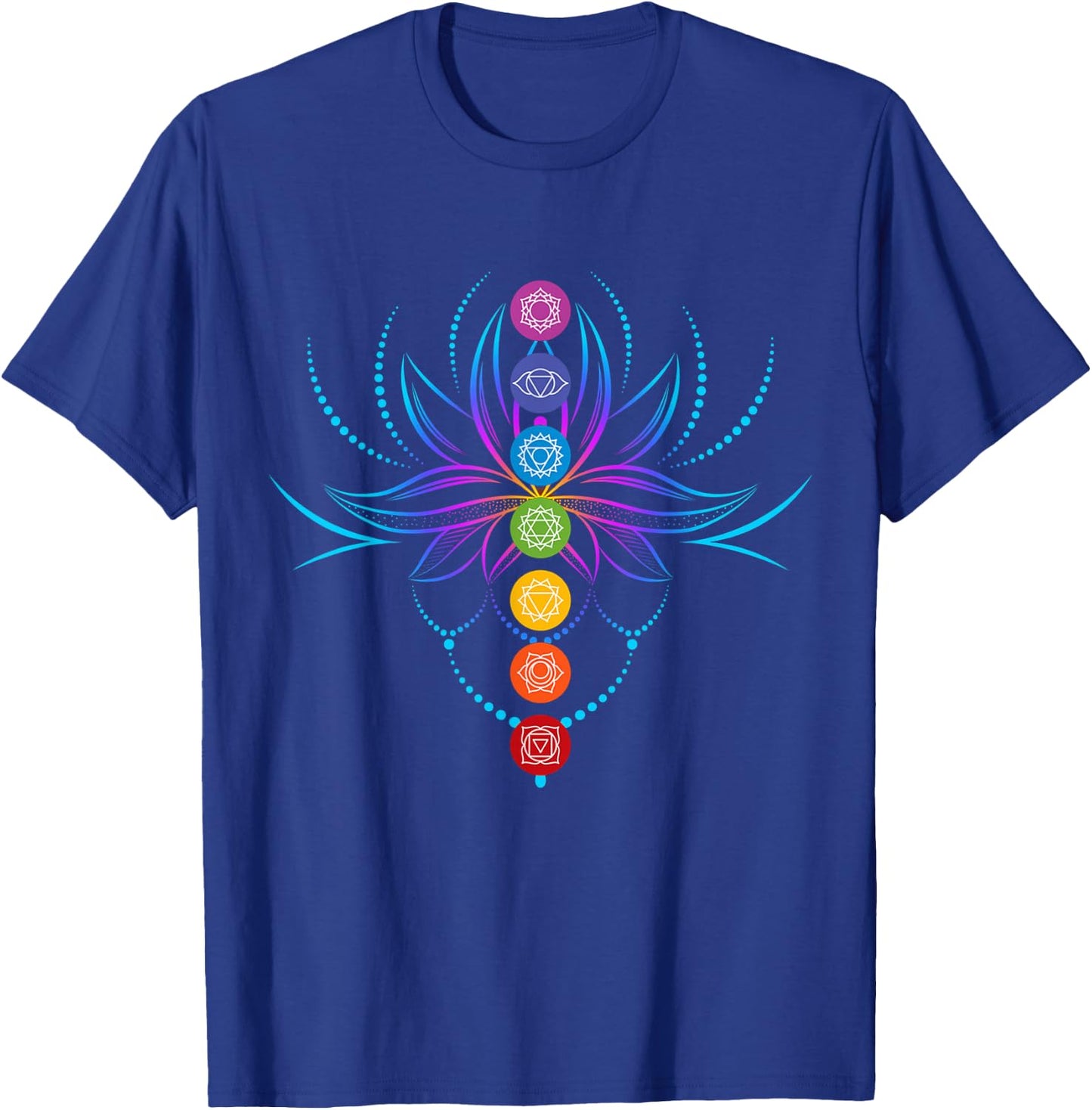 Spiritual Shirt Zen Lotus Flower Chakras Aligned Yoga Lover T-Shirt - T-Shirt | Royal