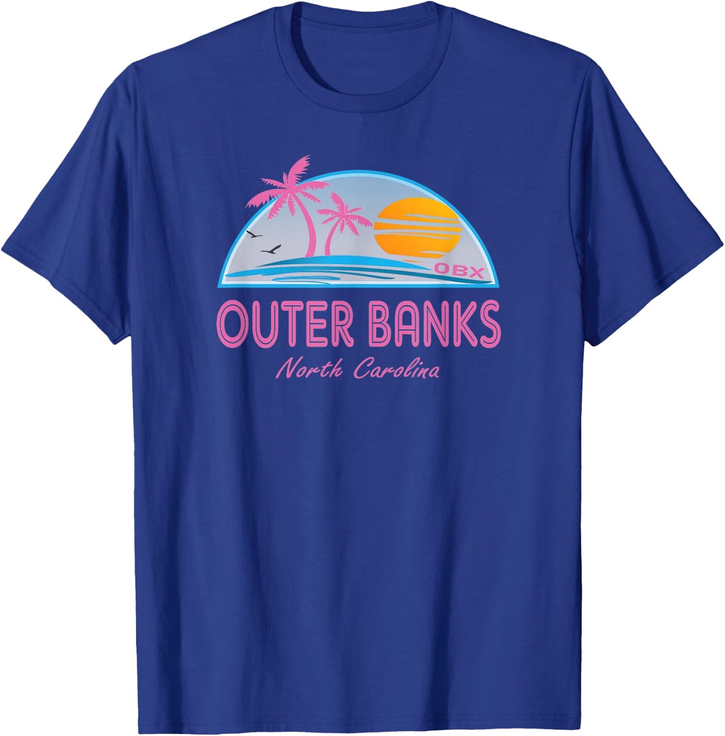 Cute Outer Banks Shirt or Men with OBX Slogan T-Shirt - T-Shirt | Royal