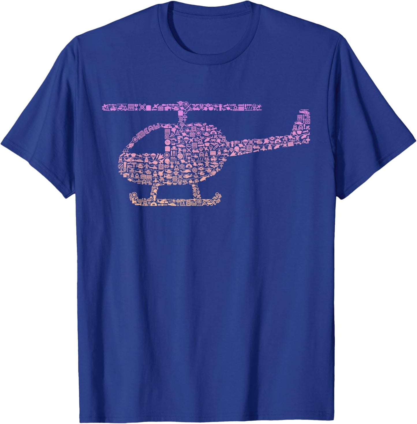 Chopper Silhouette Helicopter Pilot Gear | Girls Helicopter T-Shirt - T-Shirt | Royal