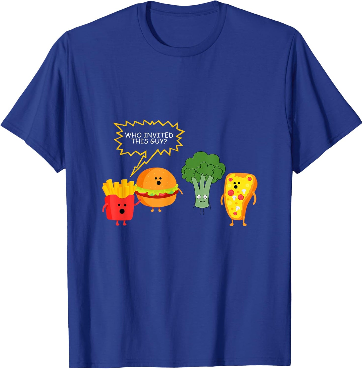 Who Invited This Guy Vegetables Stem Broccoli T-Shirt - T-Shirt | Royal