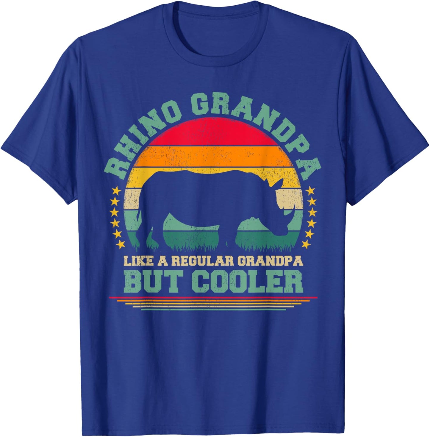 Rhino Lover Funny Vintage Rhino Grandpa Father's Day T-Shirt - T-Shirt | Royal