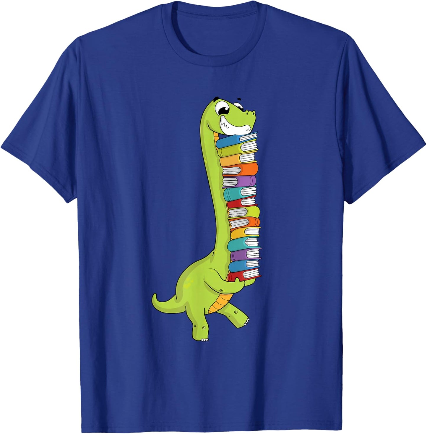 Teachersaurus Dinosaur Teacher Shirt Dino Reading Book T-Shirt - T-Shirt | Royal