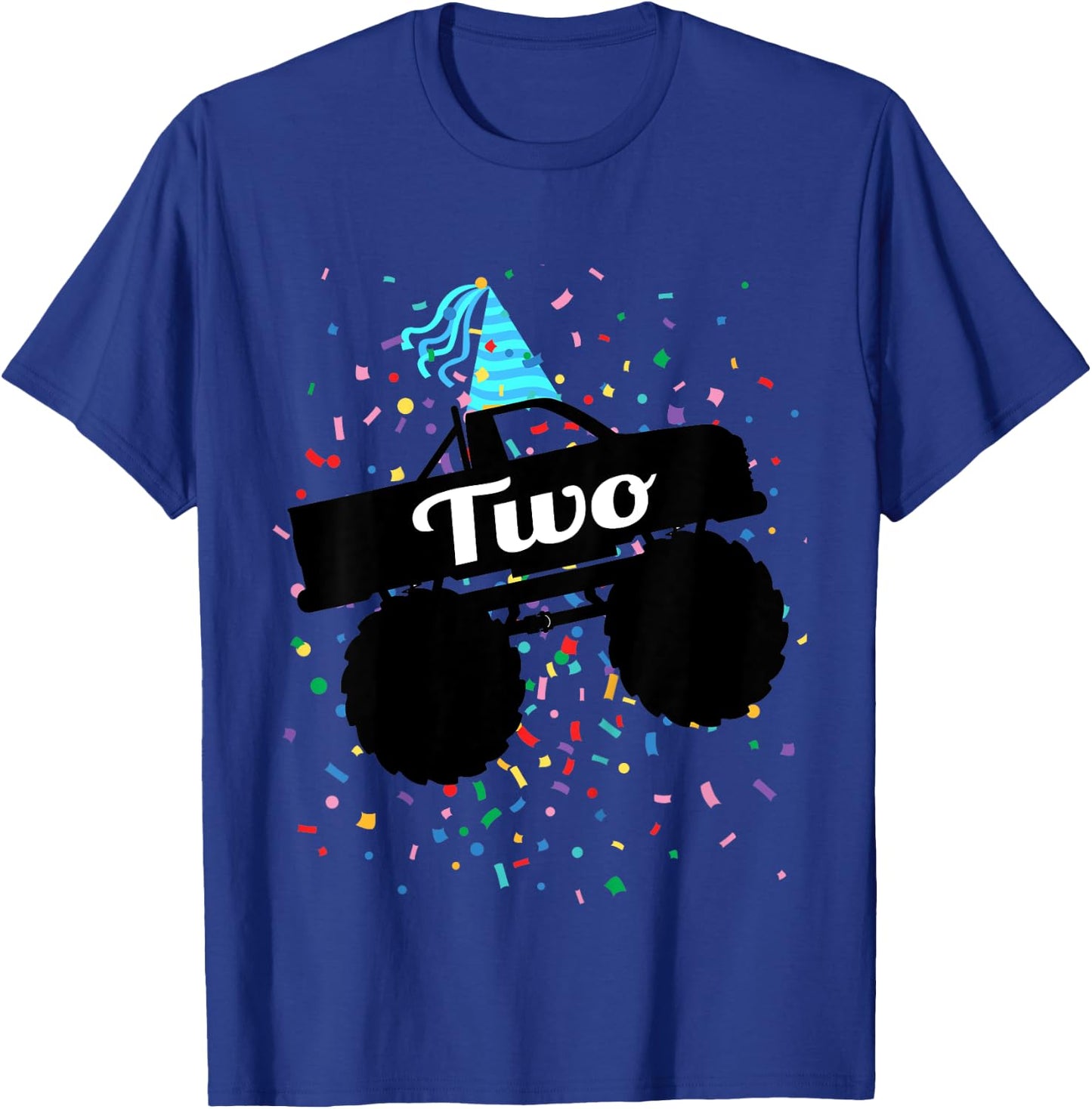2 Year Old Monster Truck 2nd Birthday Toddler Shirt Gift T-Shirt - T-Shirt | Royal