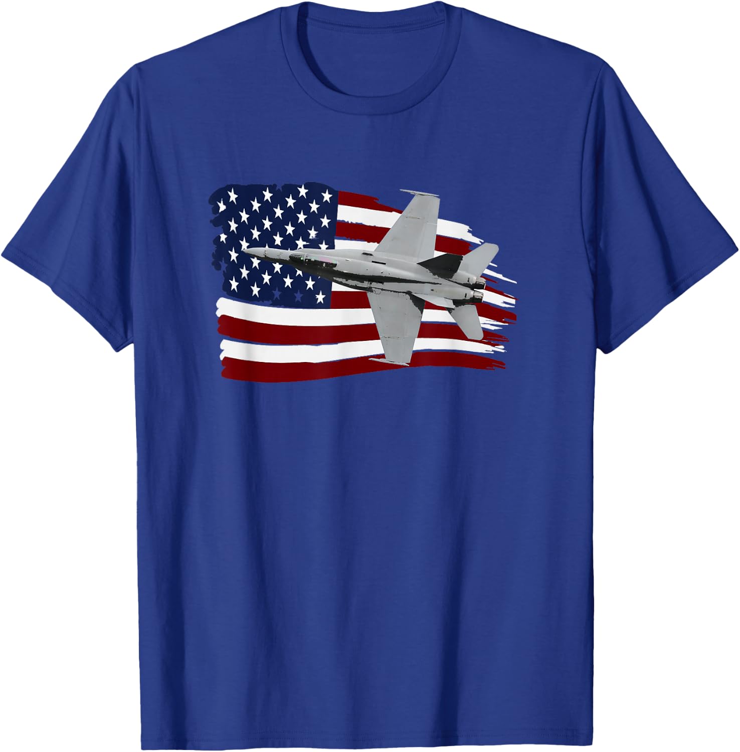 F-18 Super Hornet Pilot Us Flag Stars and Strips T-Shirt - T-Shirt | Royal