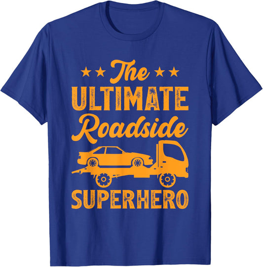 Tow Trucker Dad Flat Beds Recovery Vehicle Truck Driver T-Shirt - T-Shirt | Royal