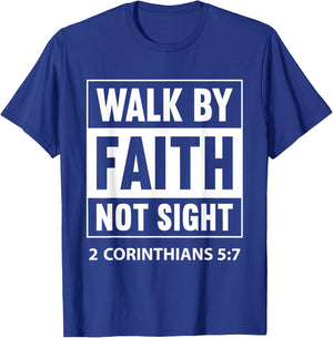 Walk By Faith Not By Sight Prayer Cloth For Christians T-Shirt - T-Shirt | Royal