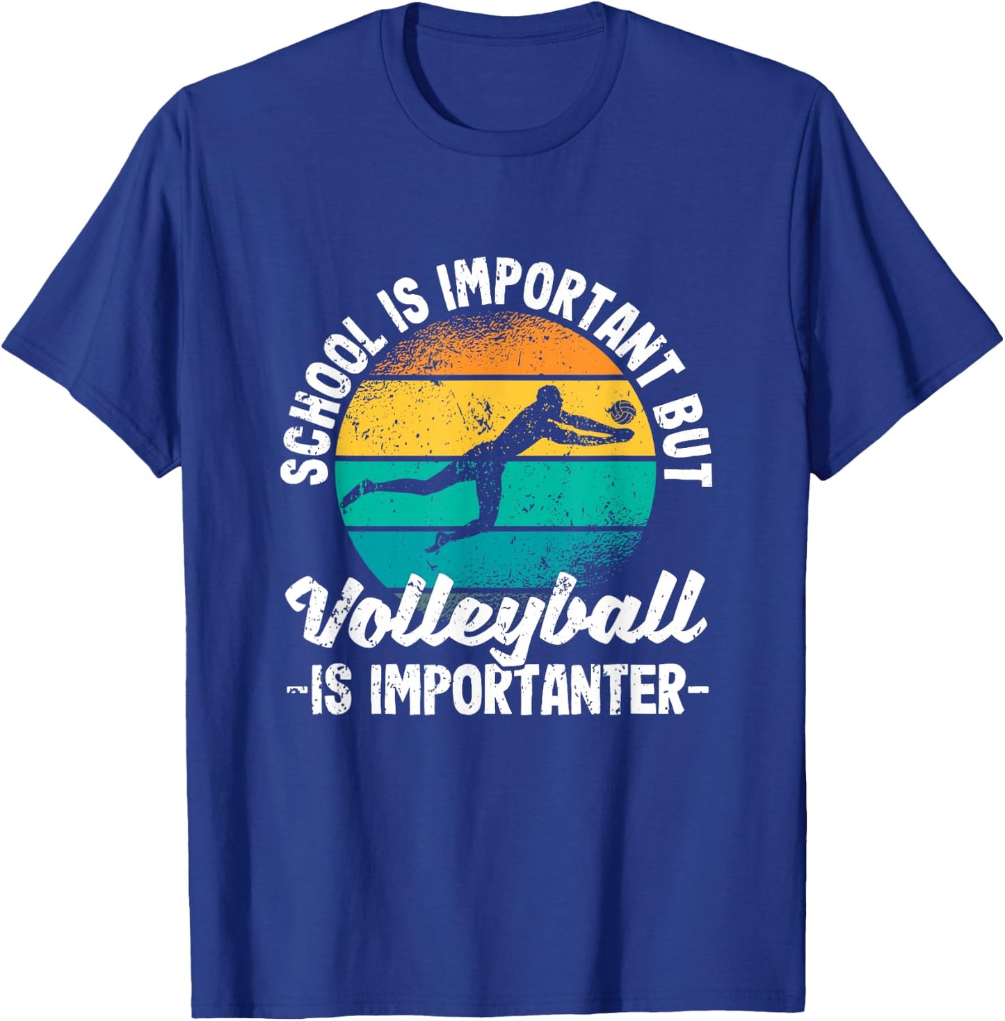 School Is Important But Volleyball Is Importanter Youth Kids T-Shirt - T-Shirt | Royal