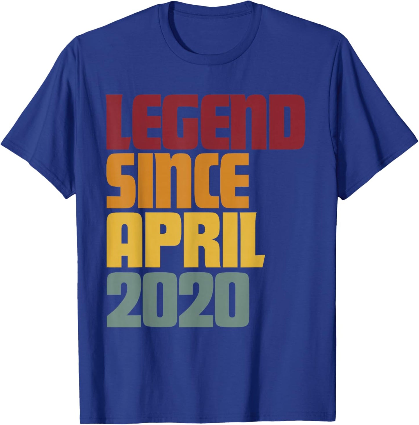 Legend Since April 2020 7th Birthday - Vintage Funny T-Shirt - T-Shirt | Royal