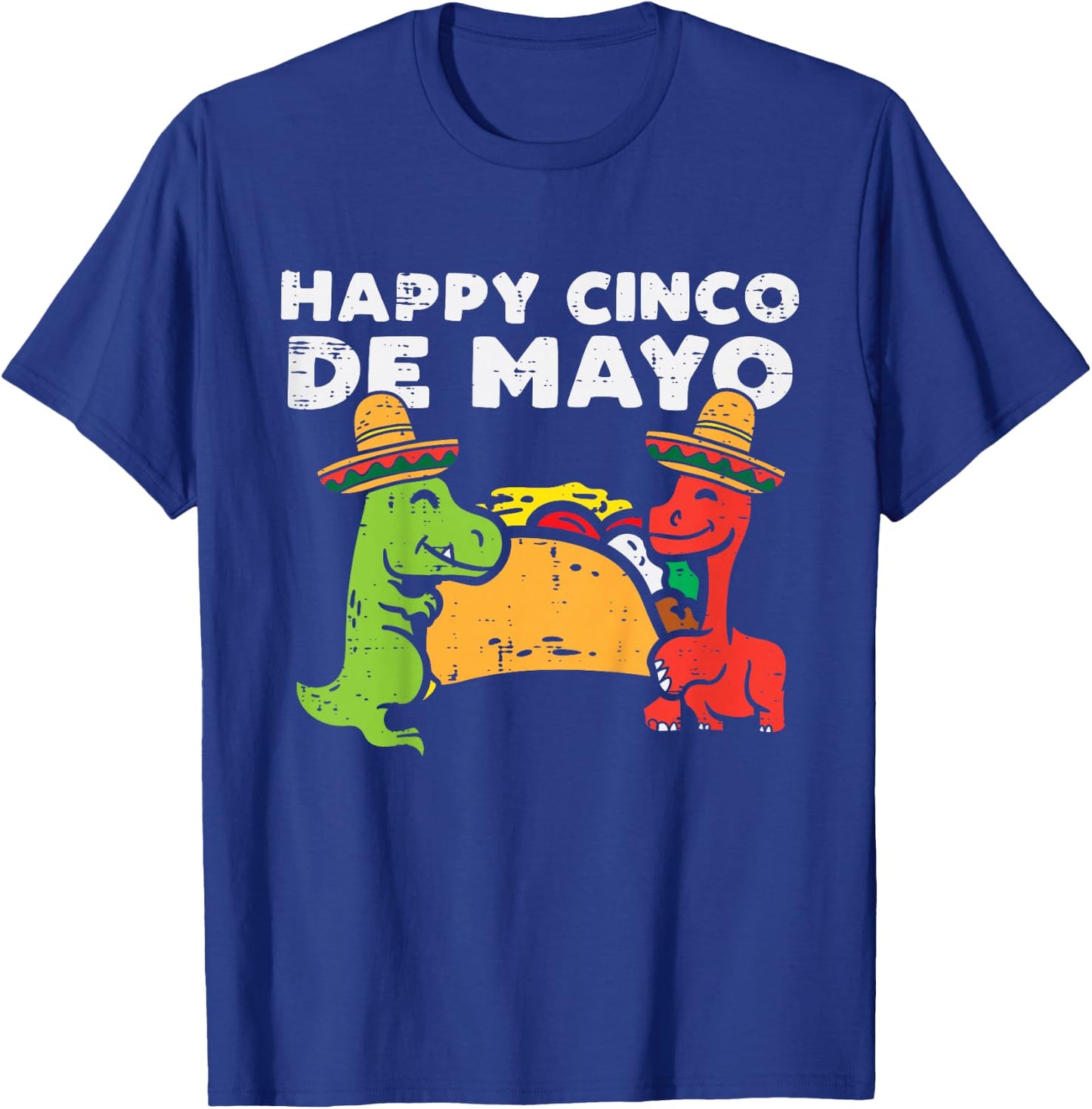 Kids Happy Cinco De Mayo Dinos Taco Mexican Kids Toddler Boys T-Shirt - T-Shirt | Royal