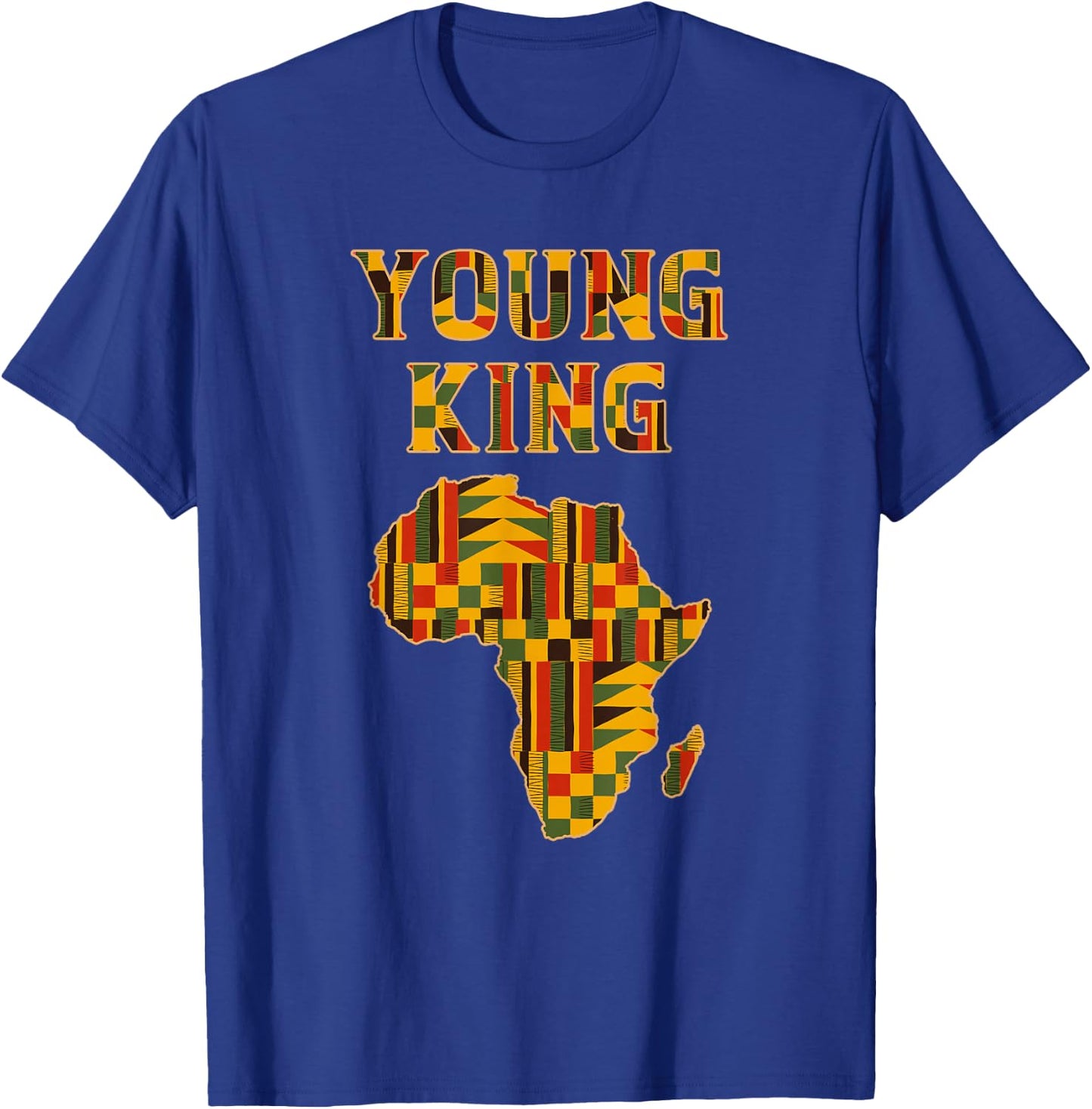 Cool African Kente Art Men Boys Kids African American Print T-Shirt - T-Shirt | Royal