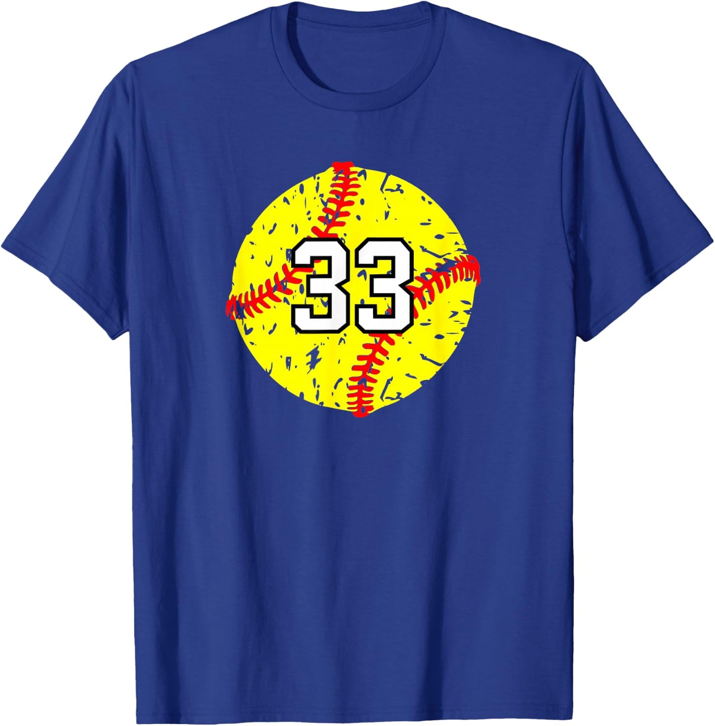 Softball Number #33 T-Shirt - T-Shirt | Royal
