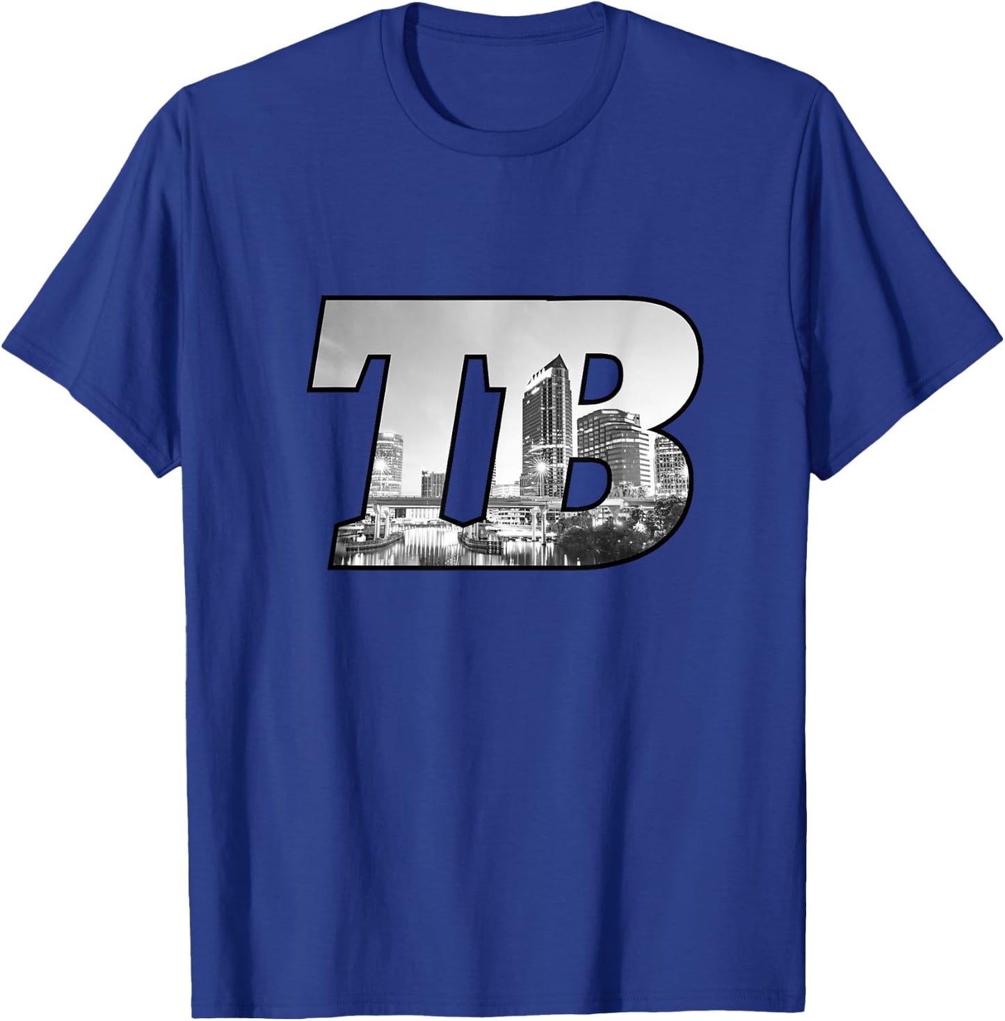 TB Tampa Bay City Skyline of Tampa Bay Florida T-Shirt - T-Shirt | Royal