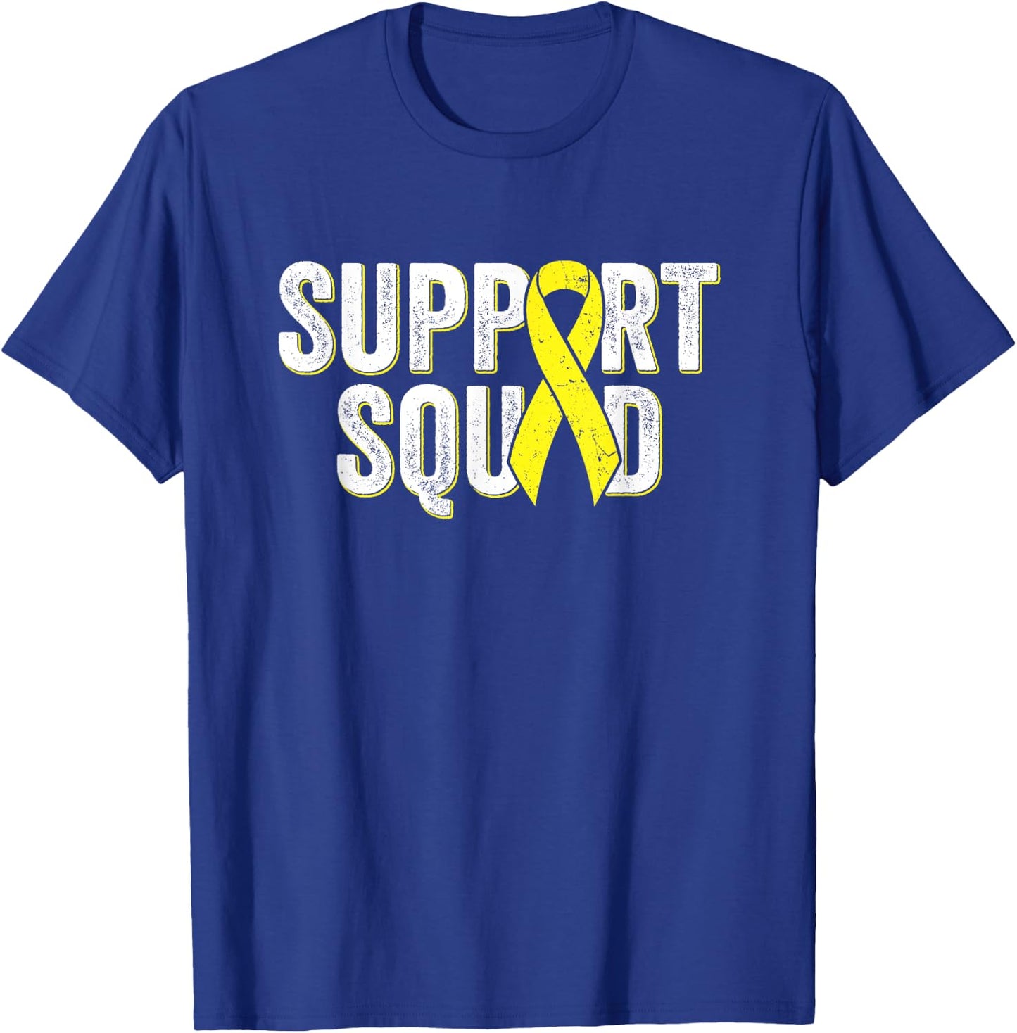 Ewing's Sarcoma Support Squad - Yellow Awareness Ribbon T-Shirt - T-Shirt | Royal