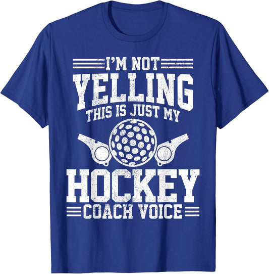 Hockey Coach Voice - Funny Sports Team Training Trainer Gift T-Shirt - T-Shirt | Royal