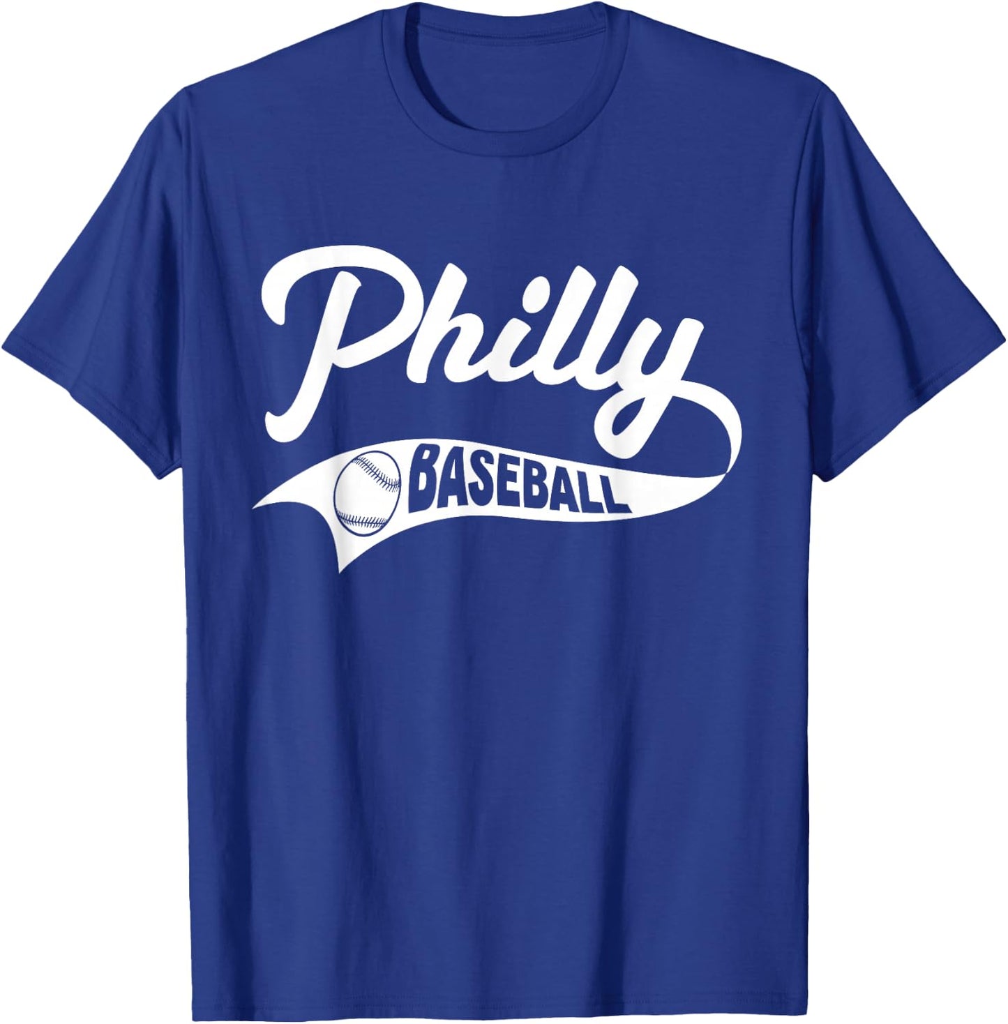 Retro Philadelphia Baseball Vintage Philly Swoosh Funny T-Shirt - T-Shirt | Royal