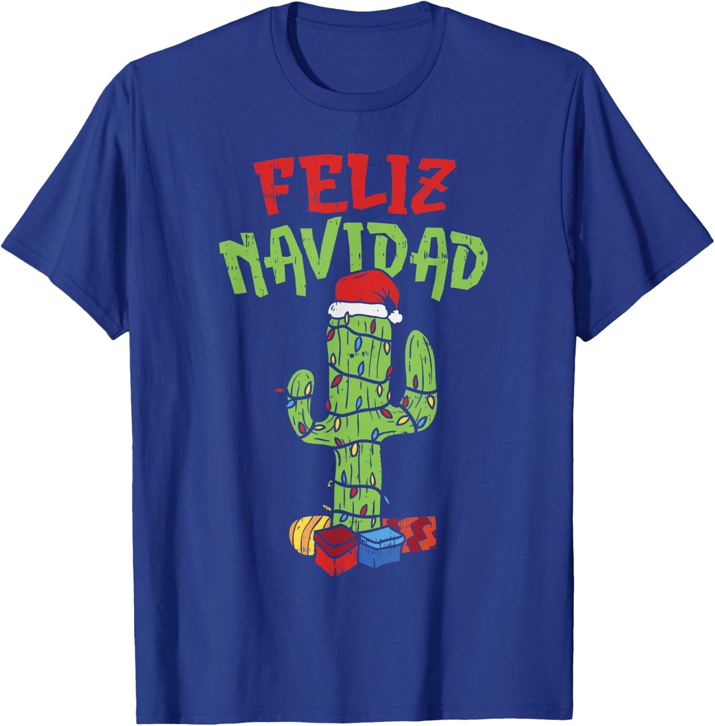 Feliz Navidad Shirt Mexican Christmas Cactus Xmas Gift T-Shirt - T-Shirt | Royal