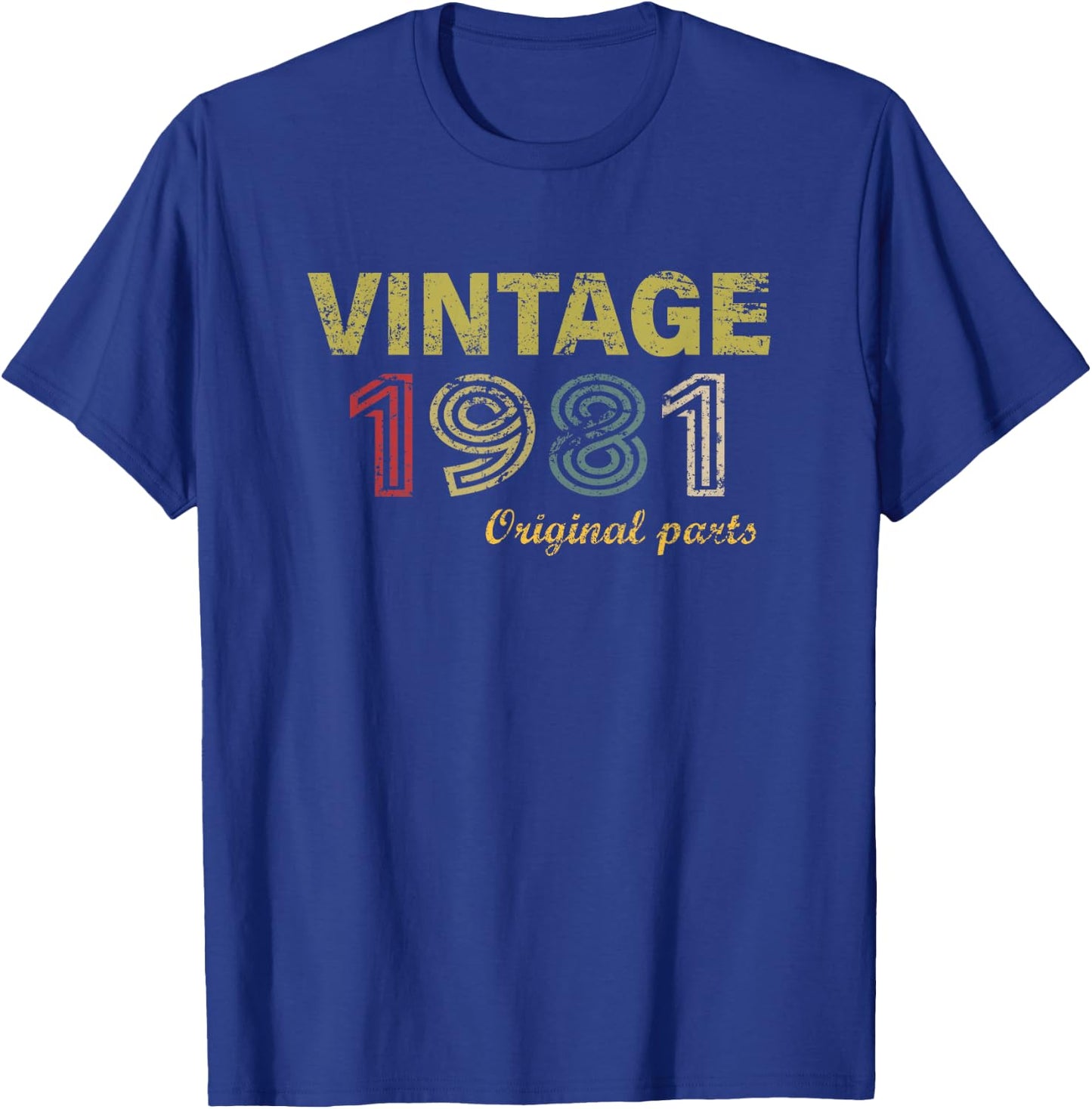 Vintage 1981 Cool 45 Year Old Bday Men Women 45th Birthday T-Shirt - T-Shirt | Royal