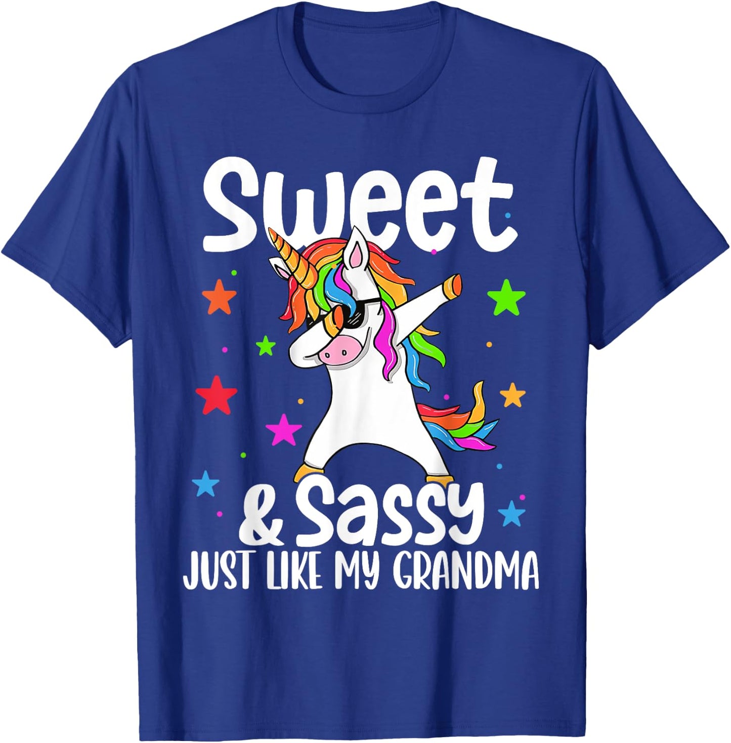 Sassy Like My Grandma Dabbing Unicorn Cute T-Shirt - T-Shirt | Royal