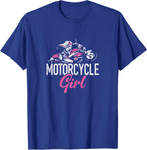 Motorcycle Girl Bike Motor Motorcycle T-Shirt - T-Shirt | Royal