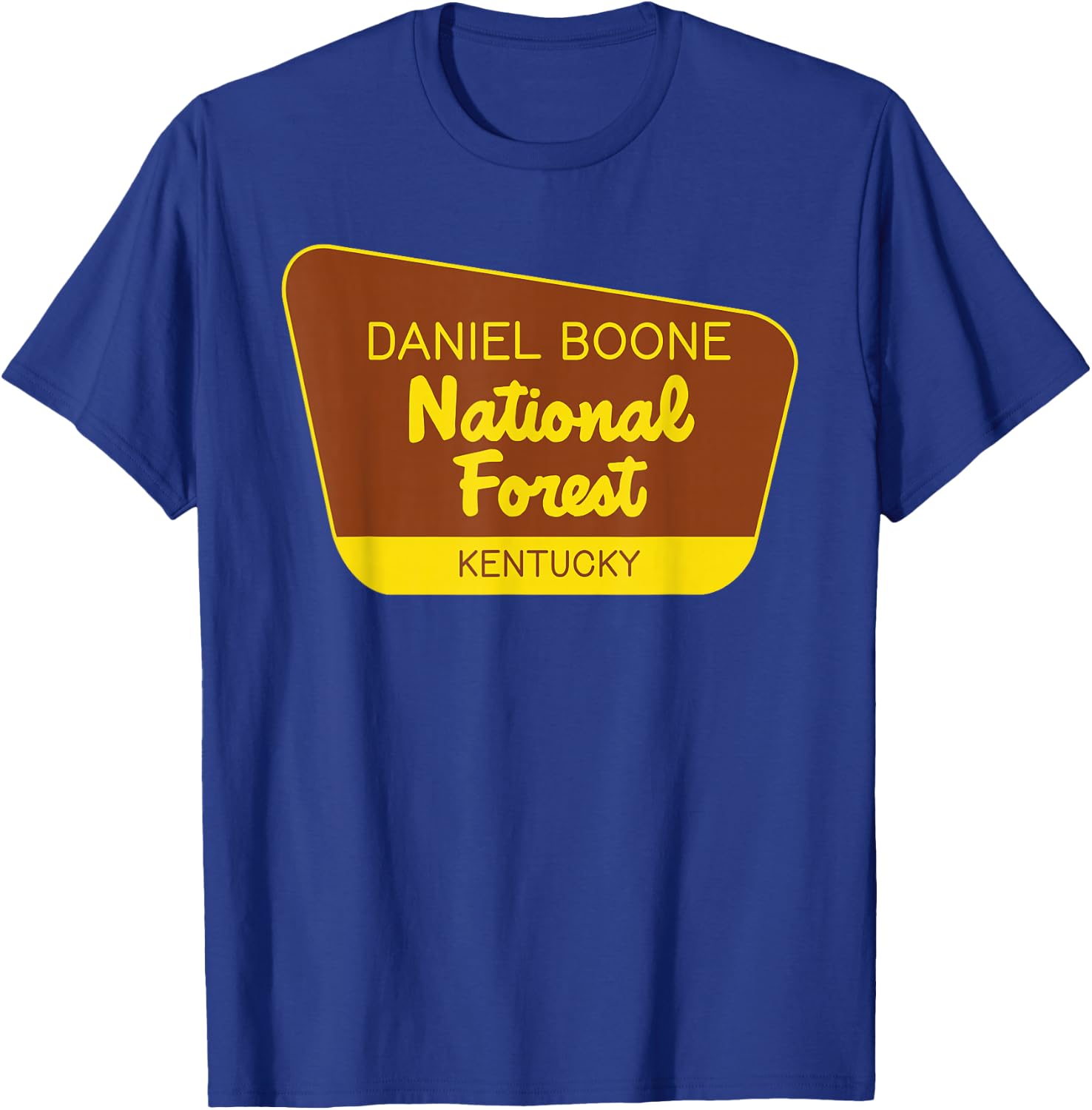 Daniel Boone National Forest Kentucky Retro Sign T-Shirt - T-Shirt | Royal