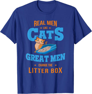 Litter Box Men Like Cats Great Men Change Litter Box T-Shirt - T-Shirt | Royal