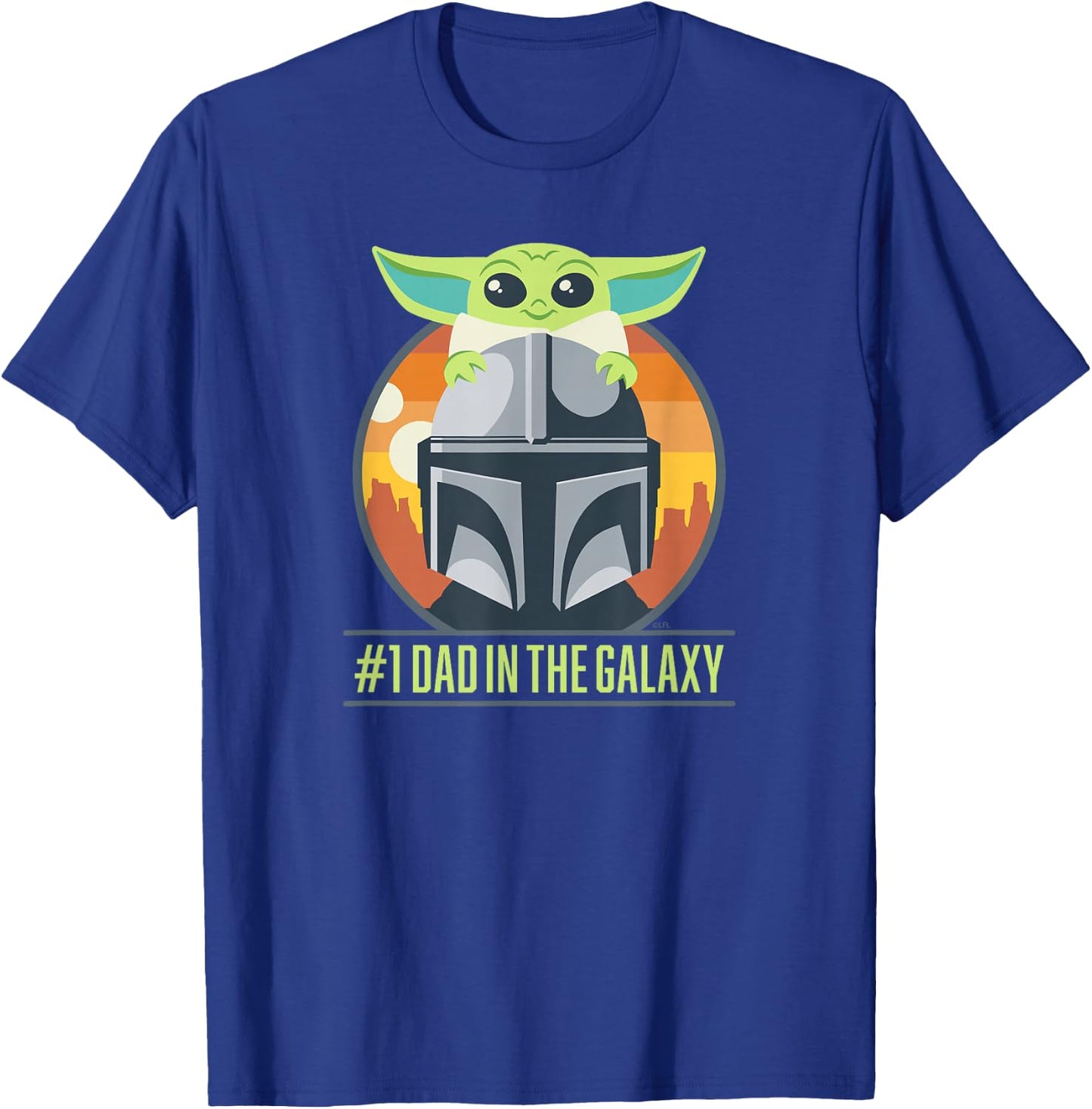 Star Wars The Mandalorian and Grogu #1 Dad in the Galaxy T-Shirt - T-Shirt | Royal